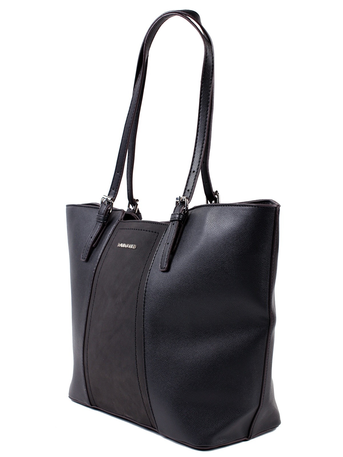 Designer Black & Grey Crossbody Bag By David Jones