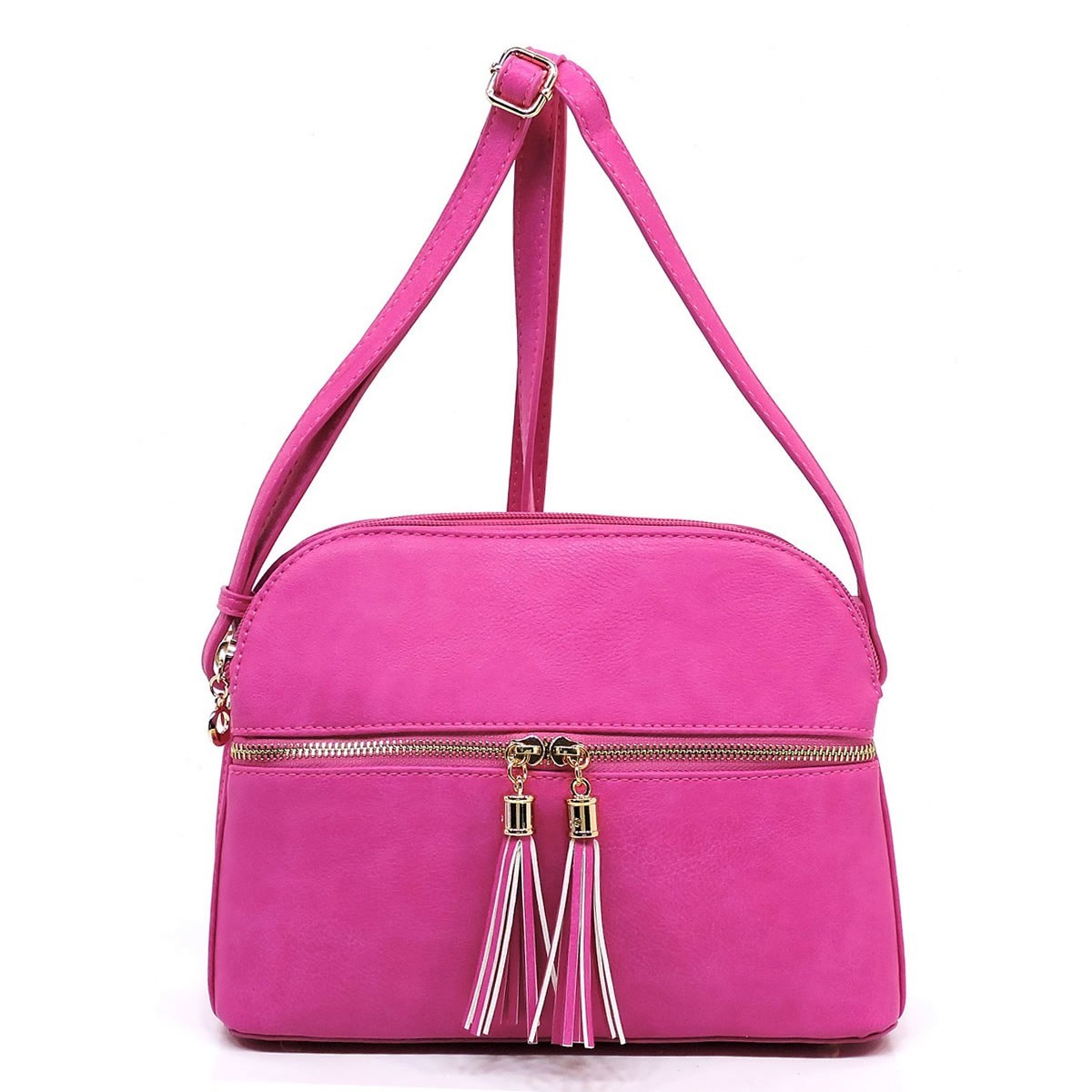 Fashion Zip Tassel Multi Compartment Crossbody Bag FW-BS2436