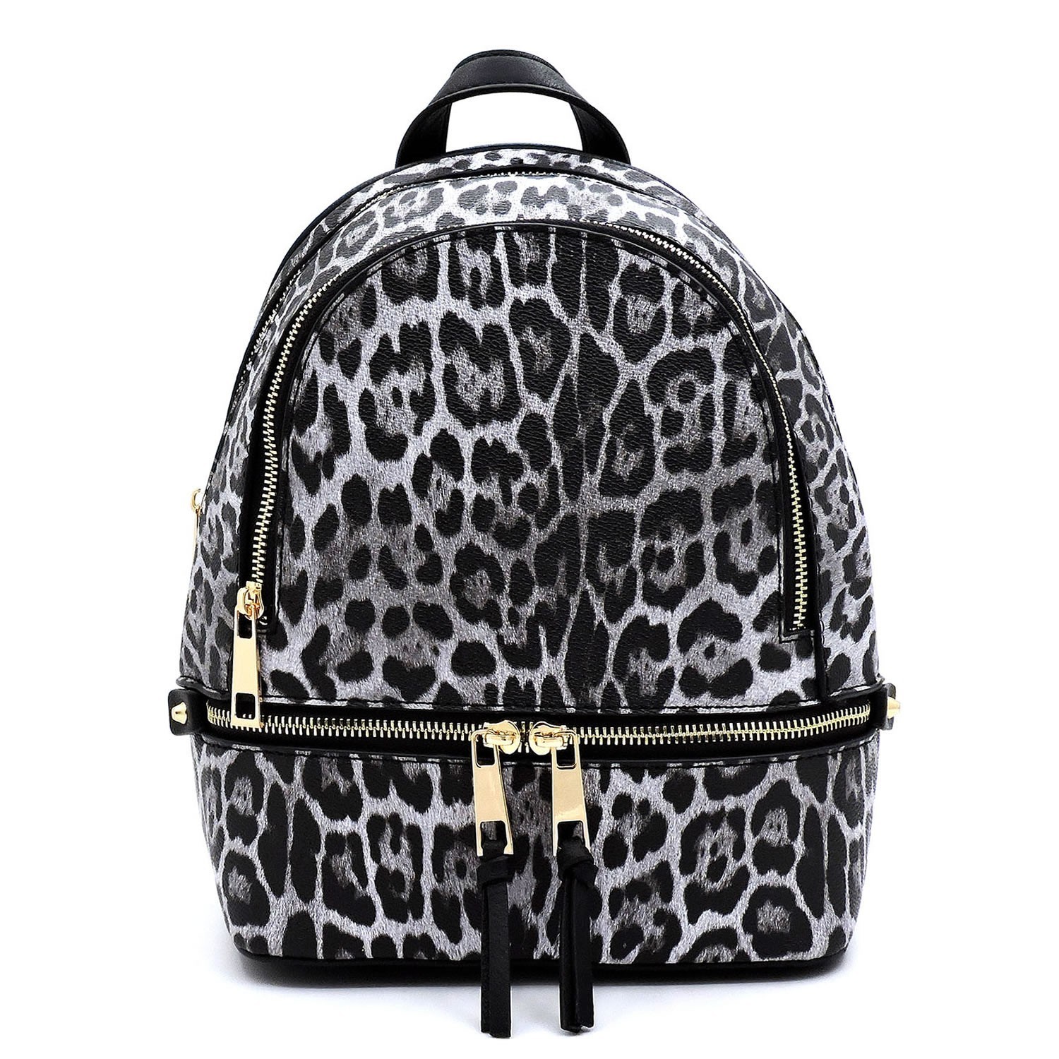 fluffy leopard backpack