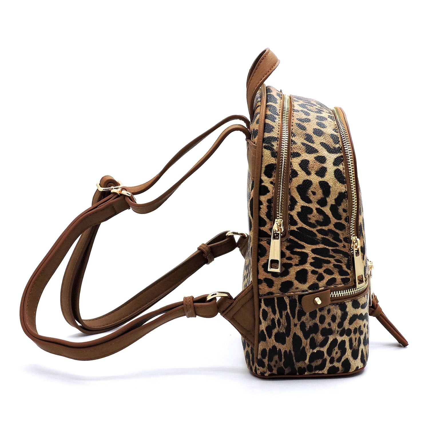 fluffy leopard backpack