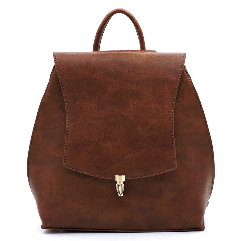 push lock front flap bag