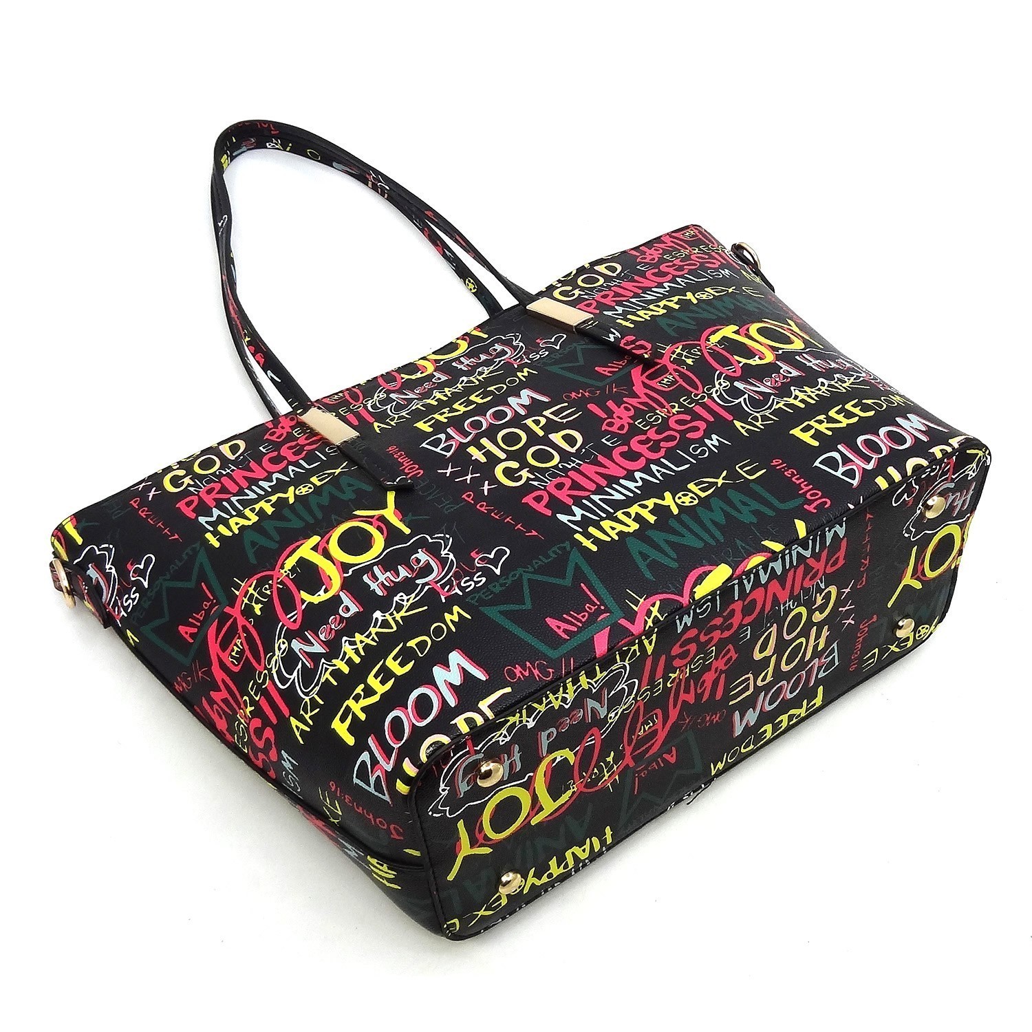 Trendy Multi Graffiti Print 20 Duffle Bag FW-GP775 > Graffiti Handbag >  Mezon Handbags