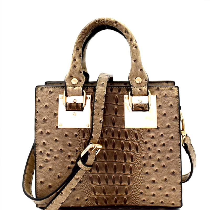 2-in-1 Crocodile Skin Dome Satchel Wallet Set > Fashion Handbags > Mezon  Handbags