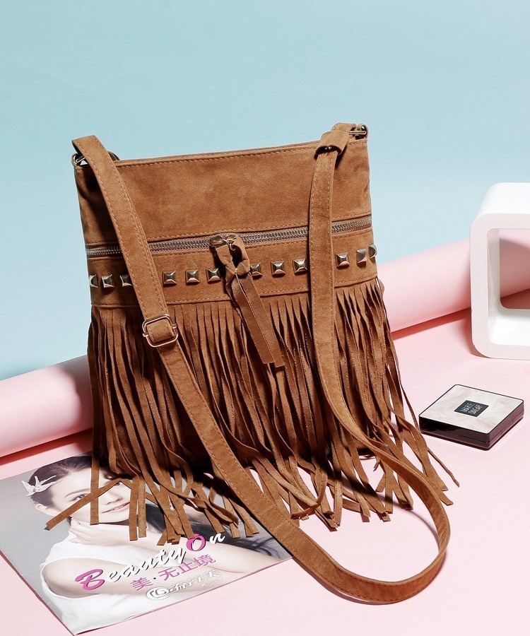 Studded Fringed Cross Body Bag > Western Style > Mezon Handbags