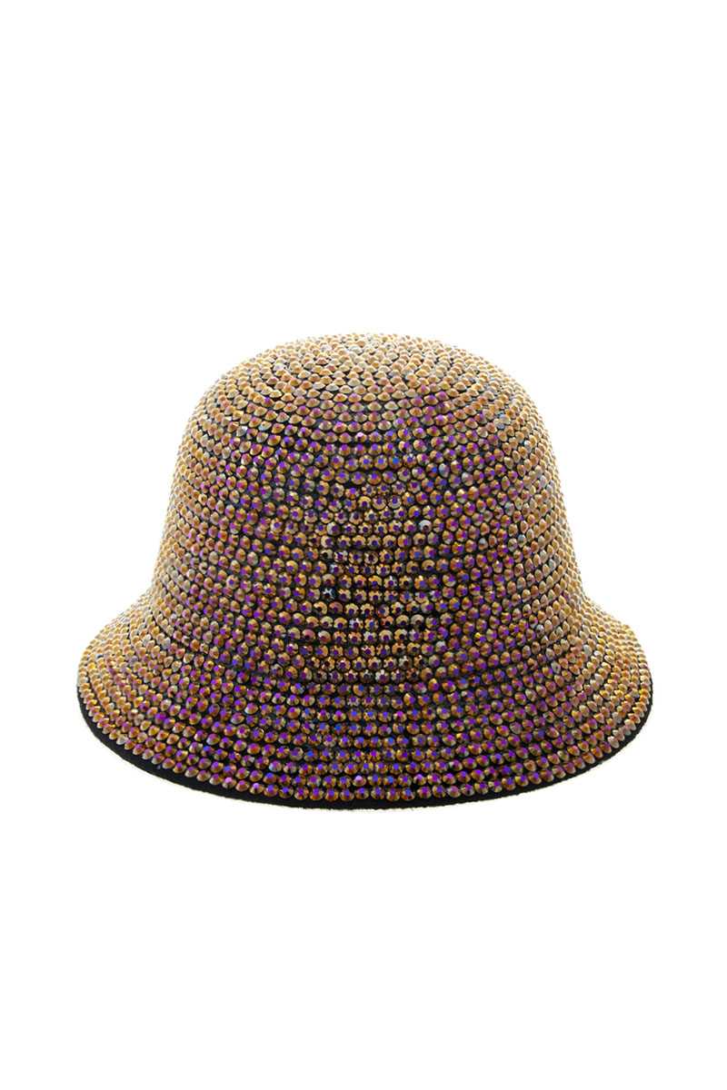 TRENDY RHINESTONE STUDDED BUCKET HAT > Straw Hats, Summer Hat > Mezon