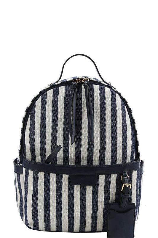 Kate Spade Striped Backpack in Black