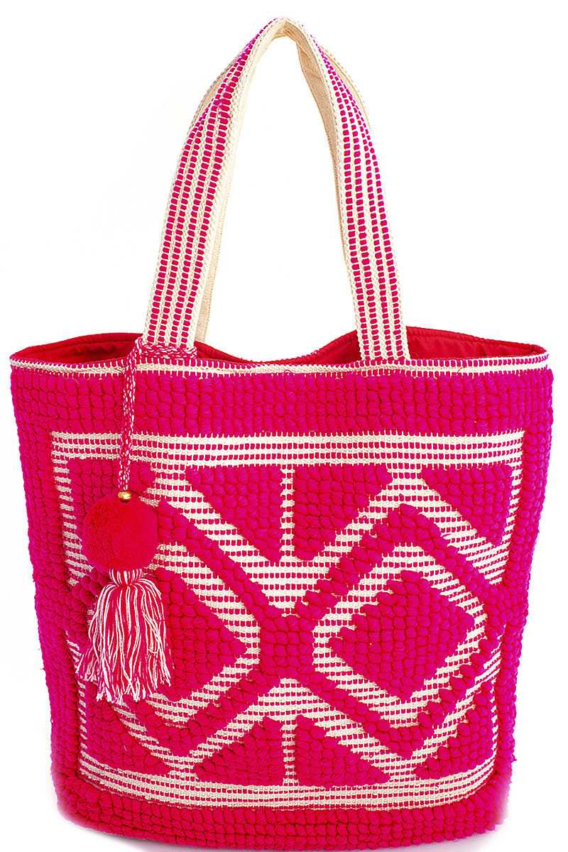 woven tassel bag