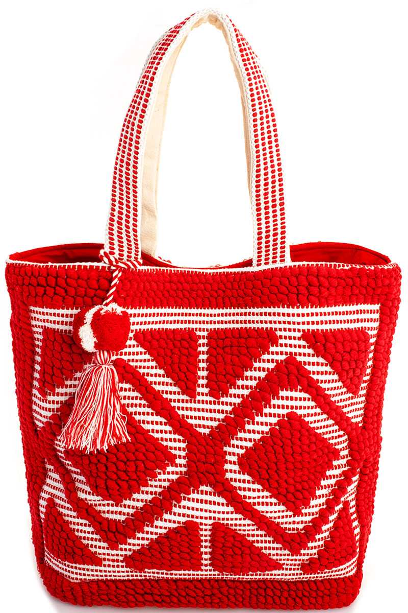 woven tassel bag