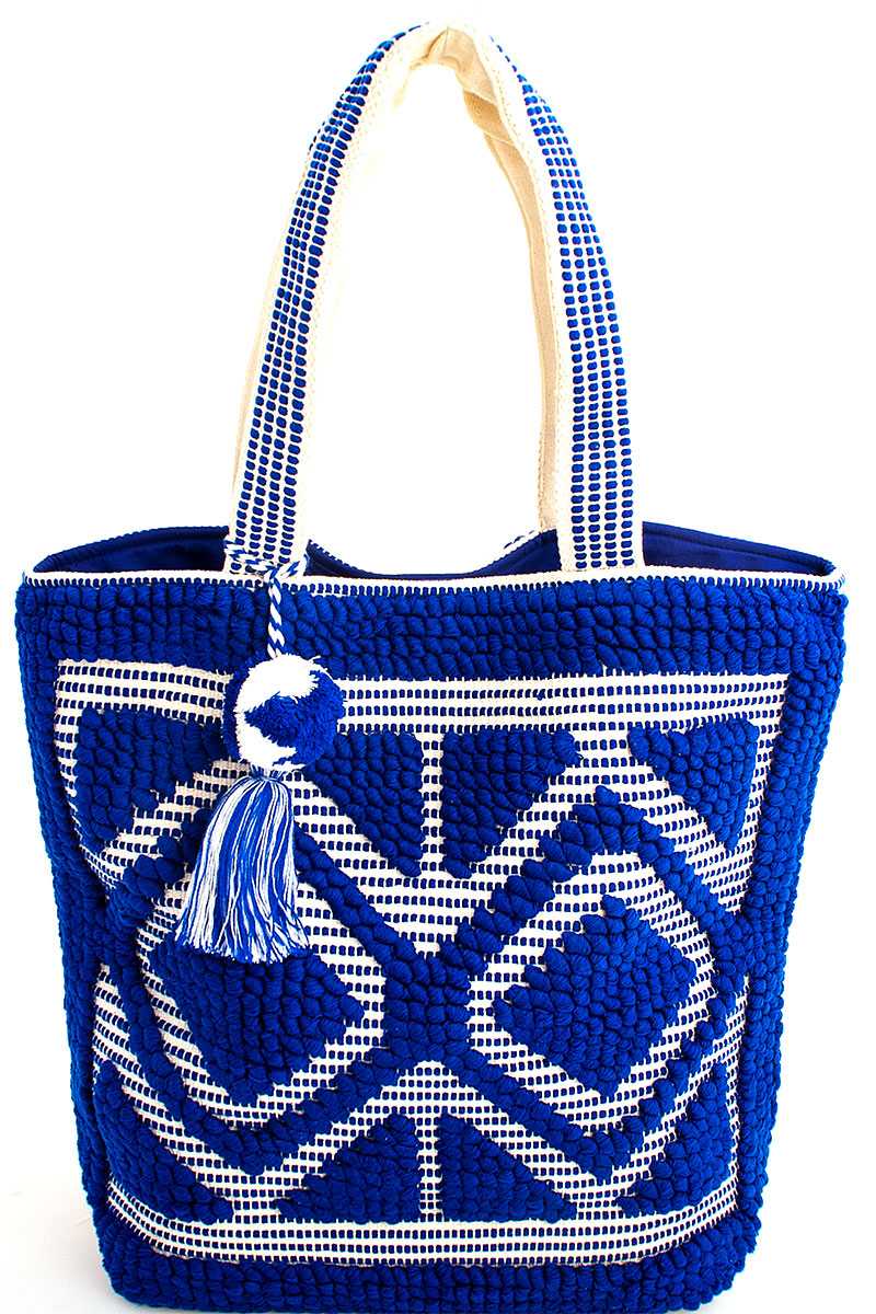 woven tassel bag