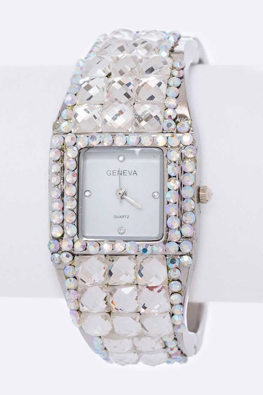 lovely crystals bangle watch