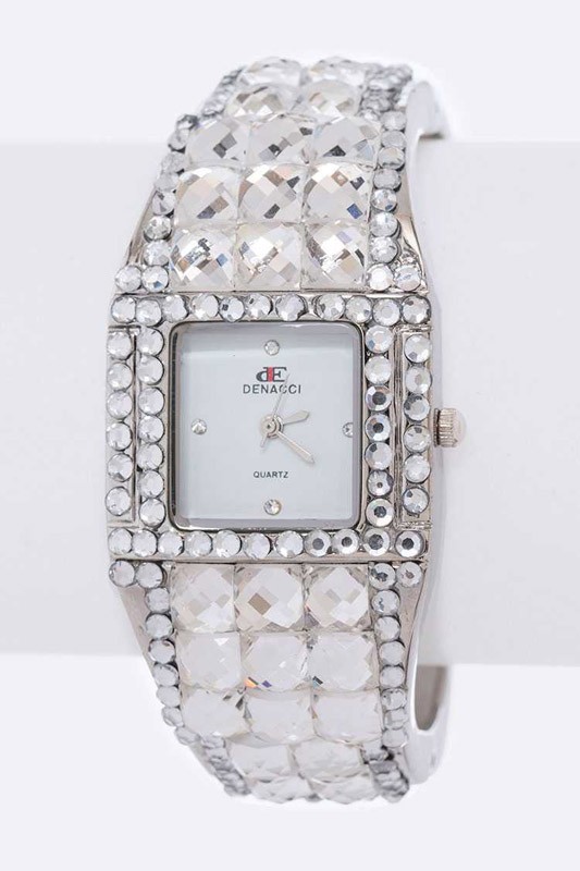 lovely crystals bangle watch