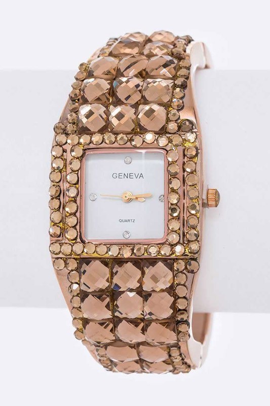 lovely crystals bangle watch