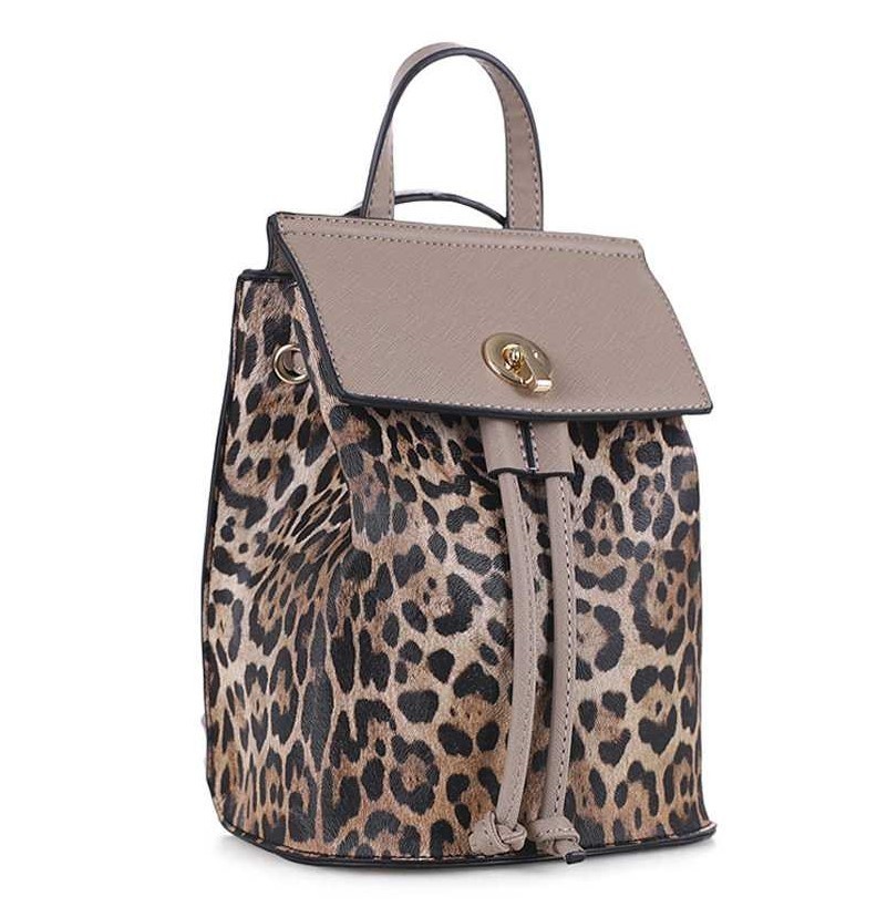 leopard print rucksack