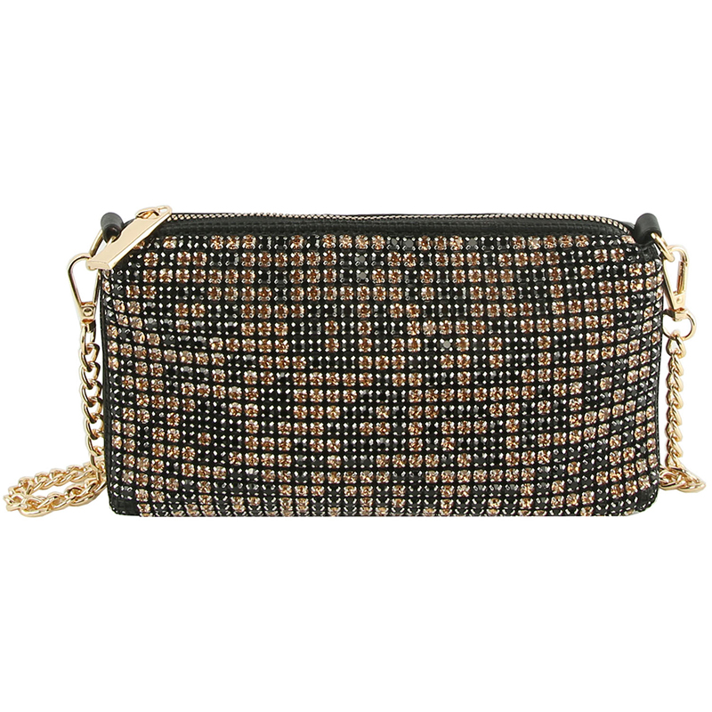 Allover Rhinestone Clutch Crossbody Bag > Evening Bags > Mezon Handbags