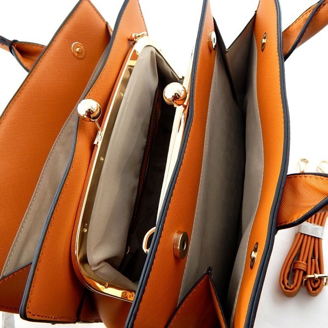 Saffiano Kiss Lock Tri-fold Wallet - New Arrivals - Onsale Handbag