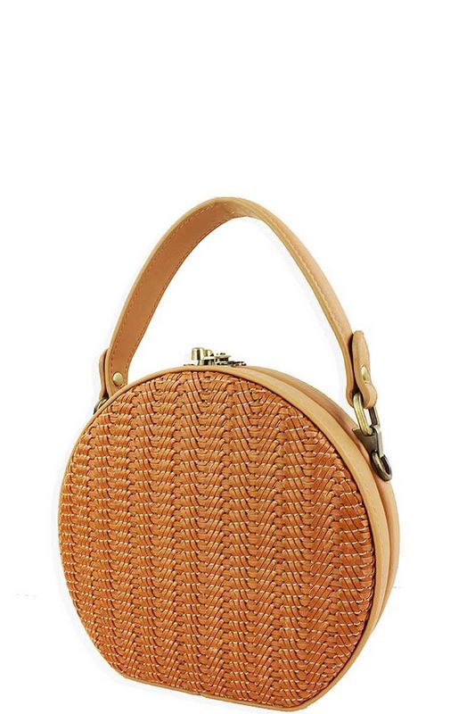 woven round crossbody bag