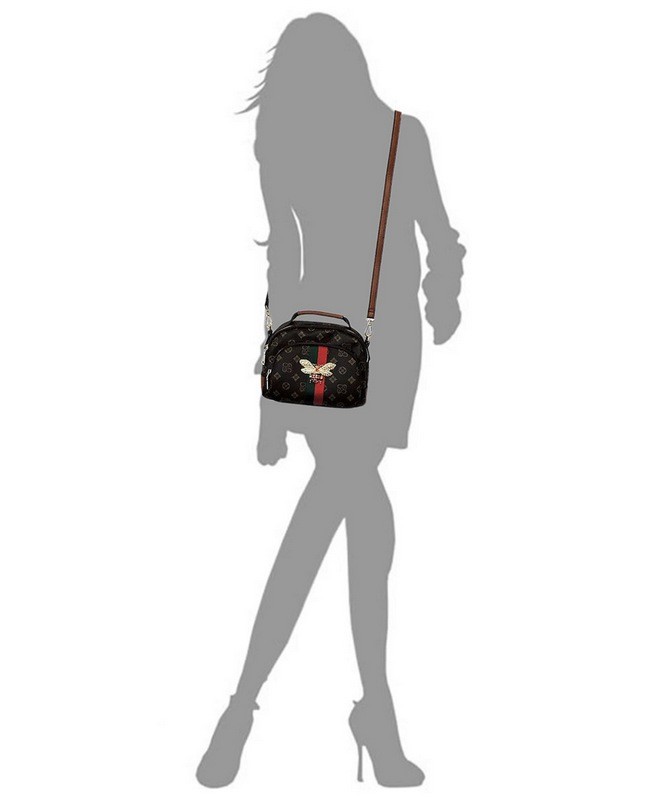 BEE STRIP ACCENT Monogram Fashion Backpack > Shoulder Bags, Backpack >  Mezon Handbags