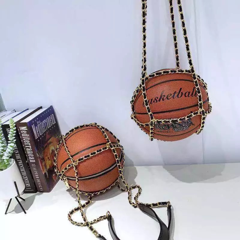 leather basketball purse