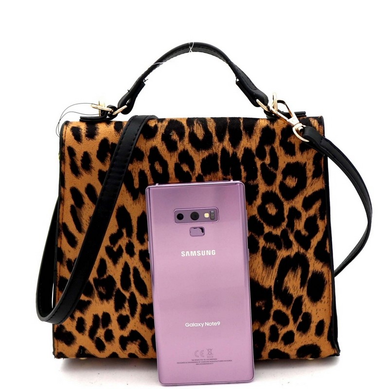 2-Way Leopard Print Patent Turn-Lock Clutch Shoulder Bag MH-6490Y > Animal  Print > Mezon Handbags