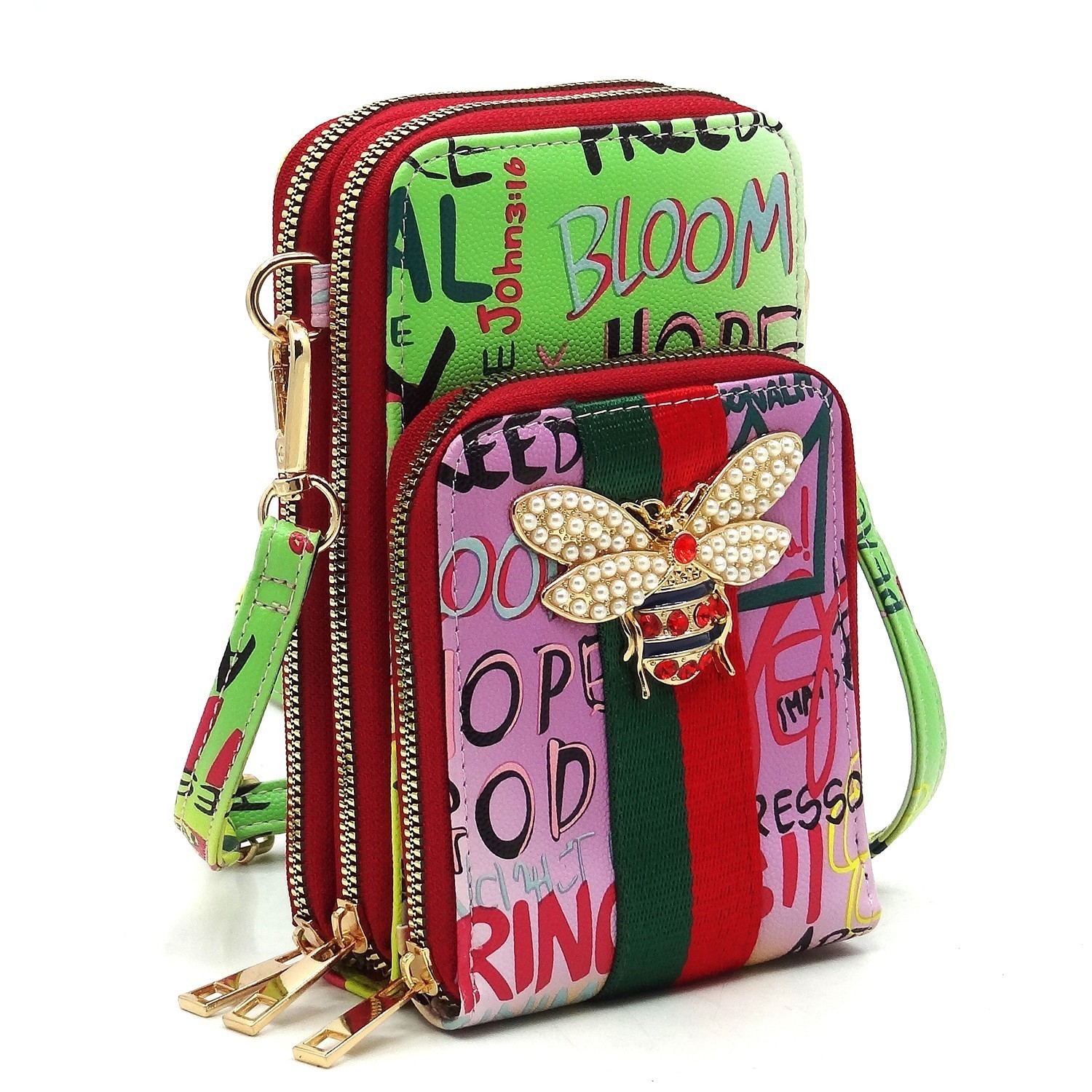 Queen Bee Stripe Graffiti Backpack - New Arrivals - Onsale Handbag