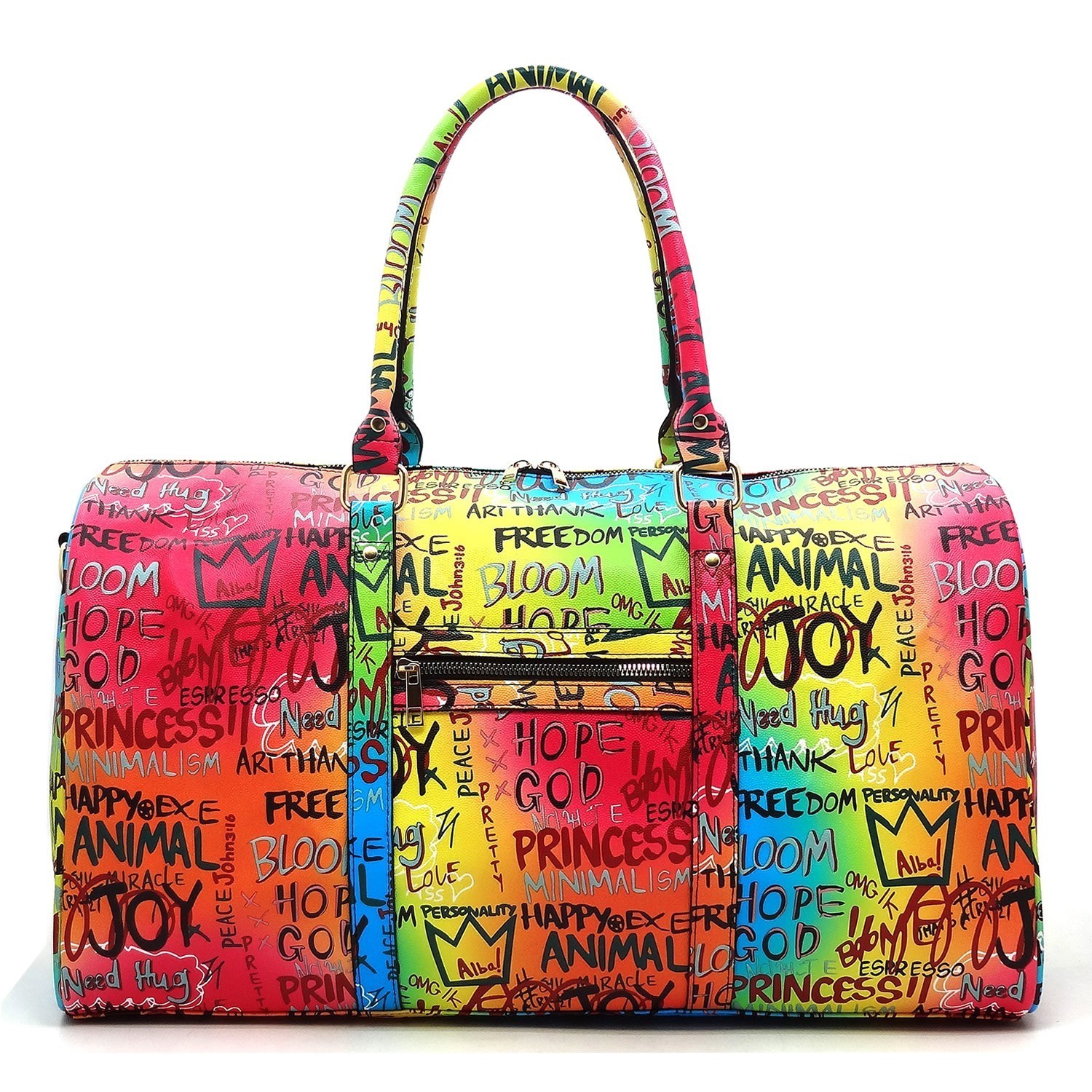 Trendy Multi Graffiti Print Cell Phone Purse Crossbody Bag FW