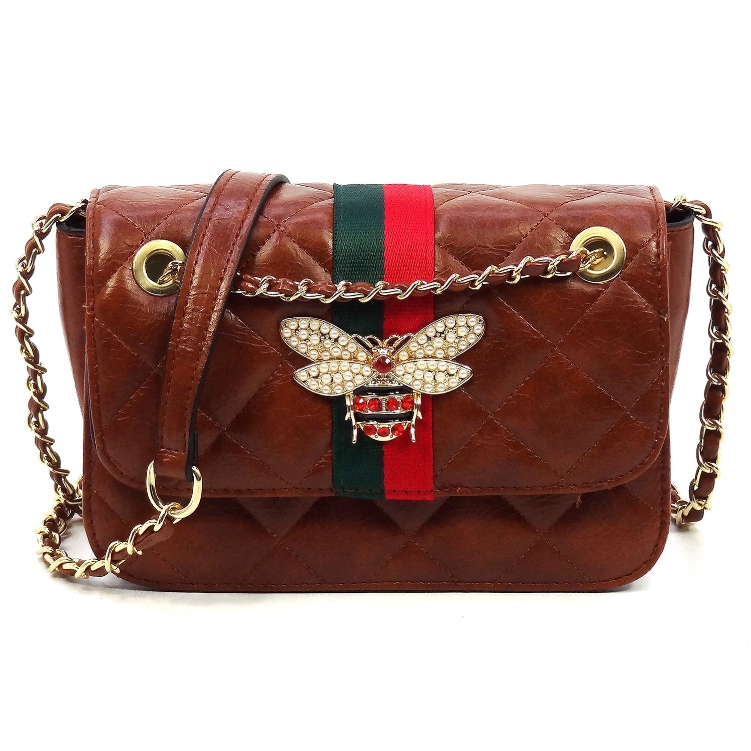Queen Bee Stripe Crossbody - Messenger Bag > Fashion Handbags > Mezon  Handbags