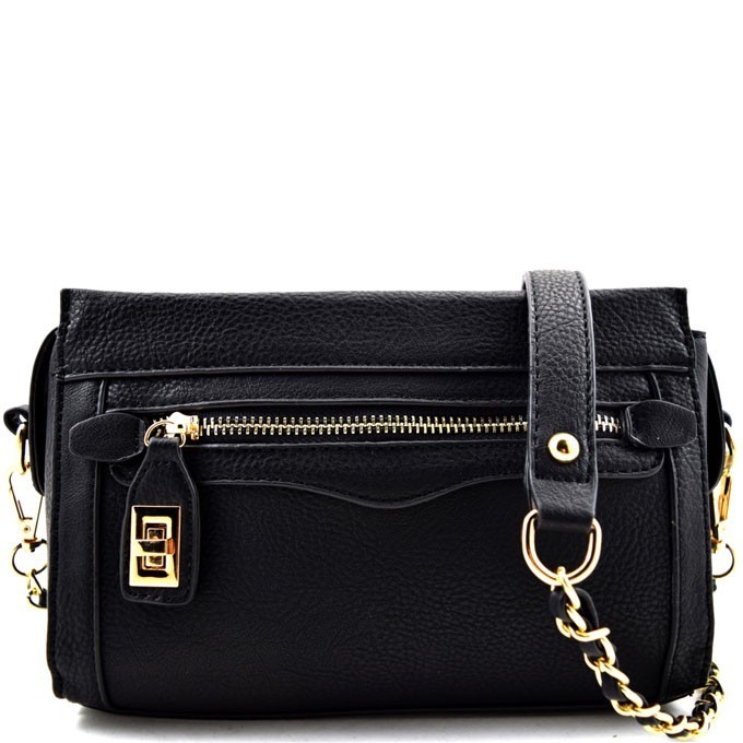 boxy push lock crossbody bag