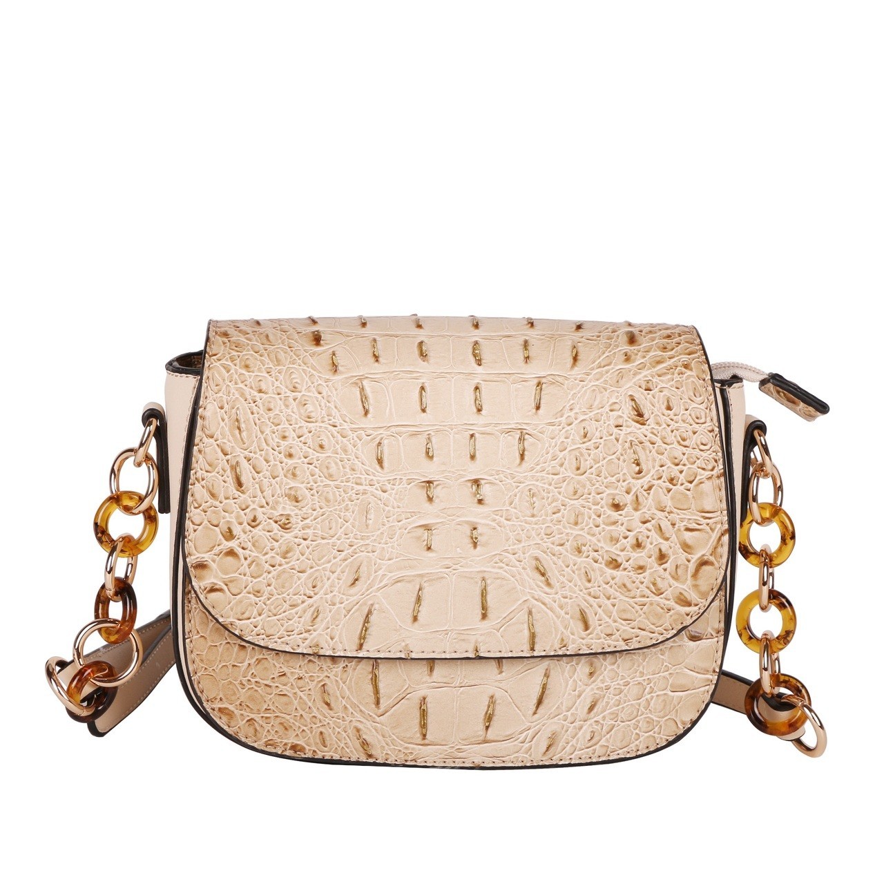 Neon Ostrich Croc Flap Crossbody Bag > Satchel > Mezon Handbags