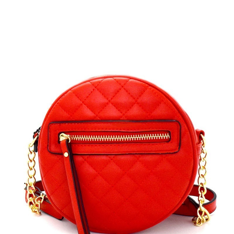 MY6697-LP Round-shaped Medium Quilted Shoulder Bag > Classic Bags, Monogram  > Mezon Handbags