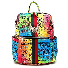 2-in-1 Stylish Multi Graffiti Dome Satchel HF-GP2572 > Graffiti Handbag >  Mezon Handbags