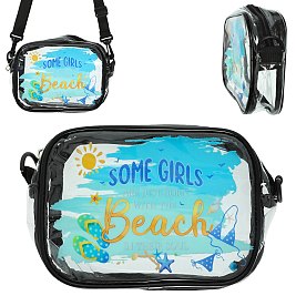 Trendy  Visible Clear SUMMER THEMED Crossbody Bag