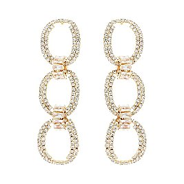 STYLISH RHINESTONE CHAIN EARRING