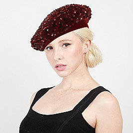 TRENDY SEQUIN COVERED FRENCH BERET