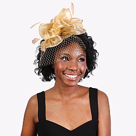 FASHIONABLE DERBY High FLOWER FEATHERS FASCINATOR WITH MESH