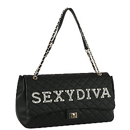 SEXY DIVA Rhinestone Quilted Large