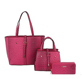 Ostrich Croc 3-in-1 Shopper Set