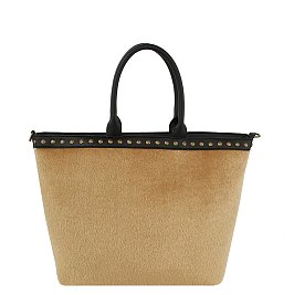 Calf Hair Studded Tote Bag