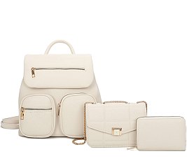 Fashion Flapover 3-in-1 Backpack Set