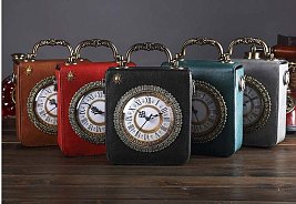 Real Royalty Clock Shoulder & Satchel Handbags