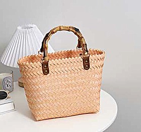 Shiny Crocodile Print Bamboo Handle Satchel > Satchel > Mezon Handbags