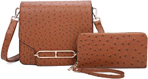 Ostrich Croc Padlock 2-in-1 Satchel FW-OS1096W > Satchel > Mezon