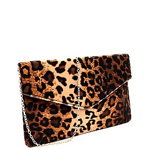 Leopard Suede Wallet Clutch