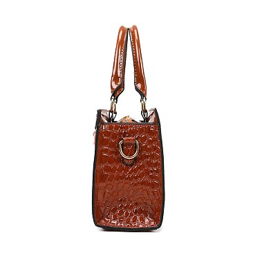 Tie-dyed Patent Croc Crossbody Handbag