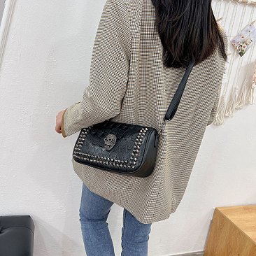 Skeleton Crossbody Studded Shoulder Bag