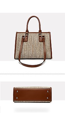 Canvas Boxy Style Tote-Crossbody Bag