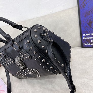 Rivets Skull Satchel Studded Handbag