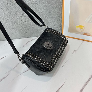 Skeleton Crossbody Studded Shoulder Bag