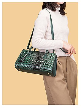 Crocodile Boston Satchel