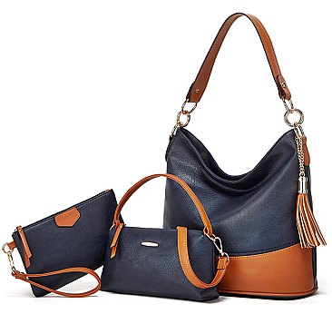 3 IN-1 Ring Accent Hobo Bag