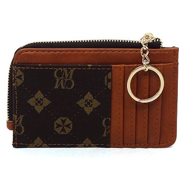 Fashion CM Monogram Card Holder Keychain Wallet